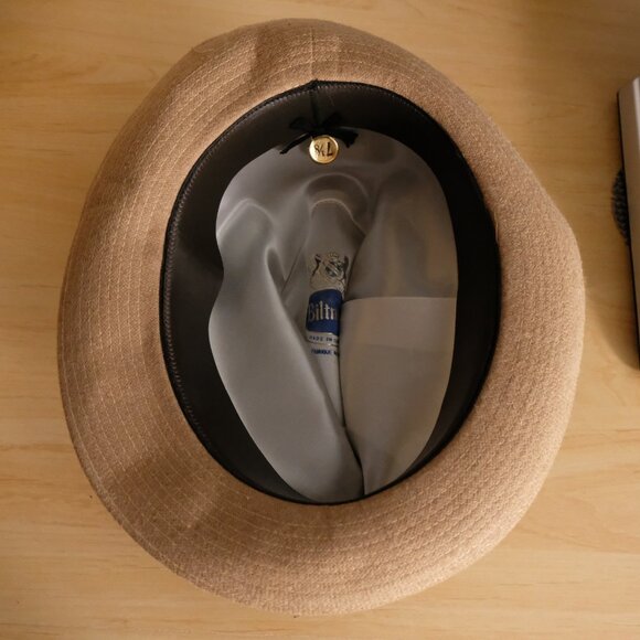 Biltmore Hat Fedora Fitted Mens 7 1/8 Brown Tan Wool Felt Feather Canada Classic - Picture 4 of 7